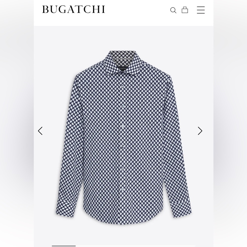 Bugatchi AXEL long-sleeved shirt in ogee print.